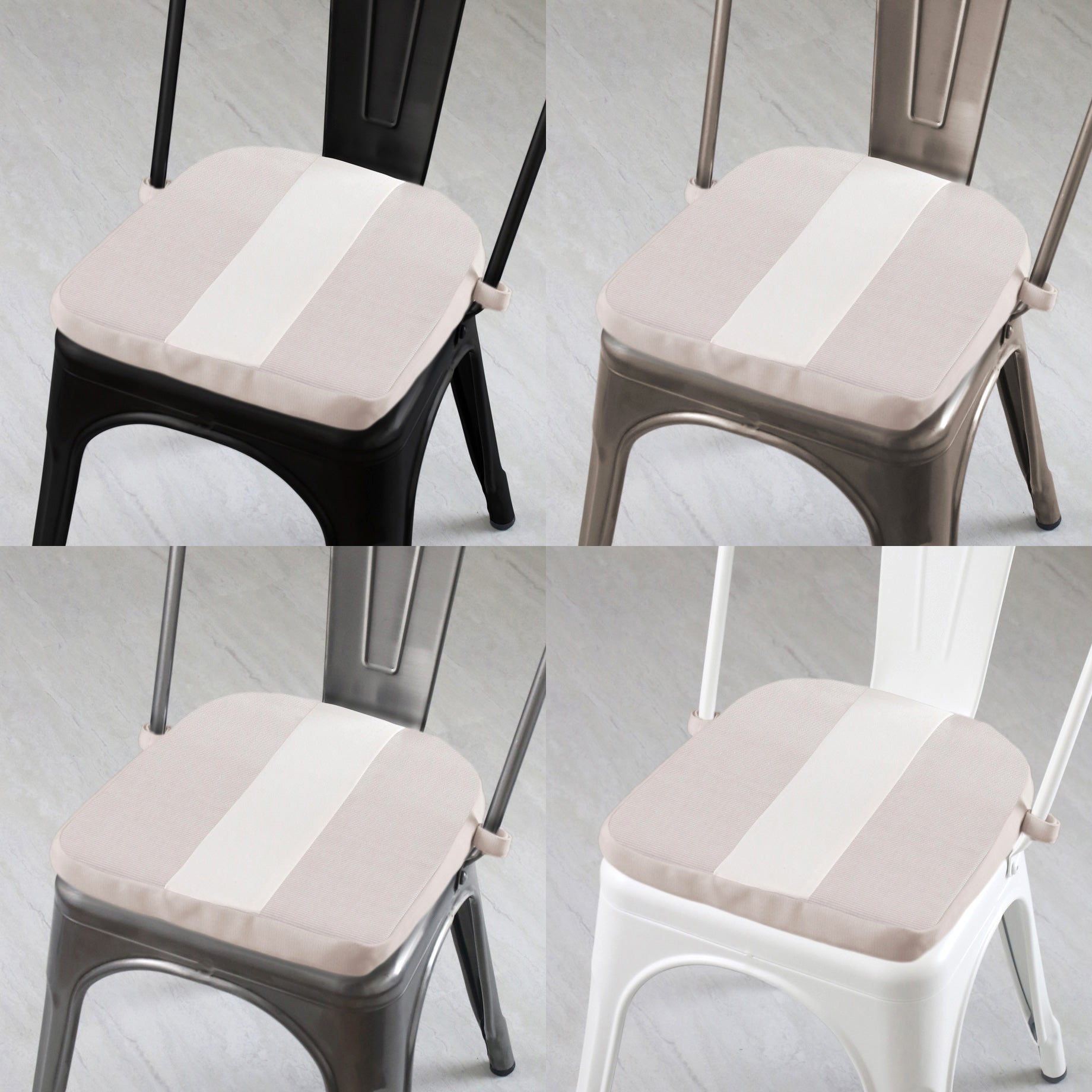 15-pack Tolix Bistro Chair Reversible Cushion; Oatmeal + Eggshell Stri –  Fogdog Cushions