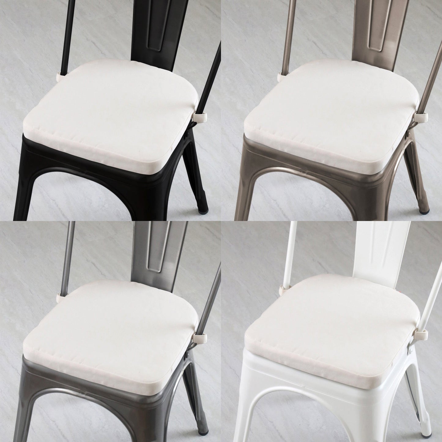 15-pack Tolix Bistro Chair Reversible Cushion; Eggshell White + Oatmea –  Fogdog Cushions
